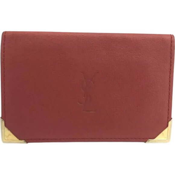 356153BR (L1) YVES Saint Laurent Wallet Red Leather - Picture 1 of 9